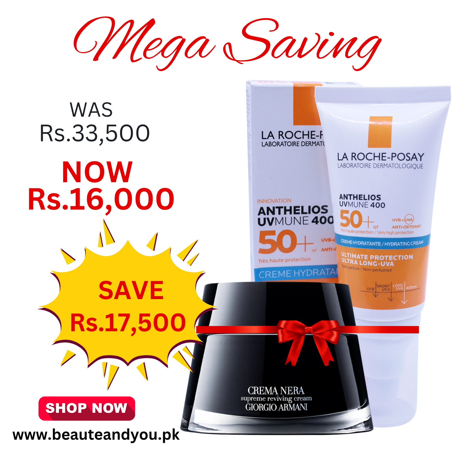 GIORGIO ARMANI Crema Nera Extrema Supreme Reviving Cream LA ROCHE-POSAY Anthelios UV MUNE 400 Hydrating Cream