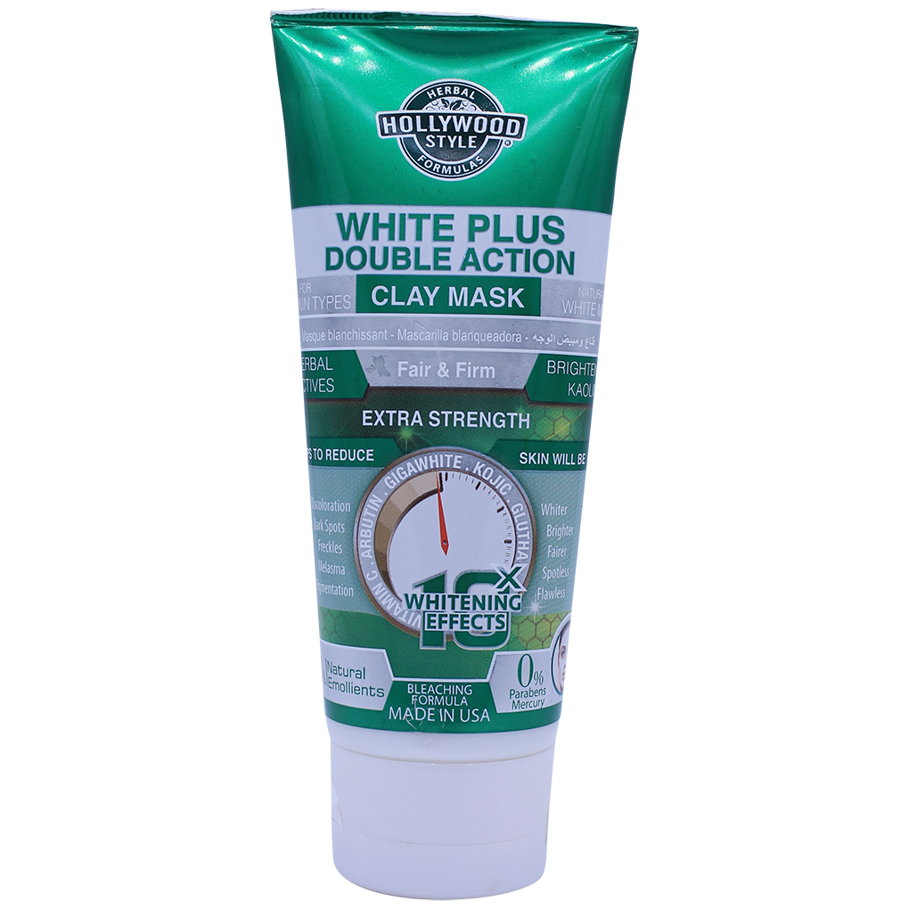 HOLLYWOOD STYLE White Plus Double action Clay Mask