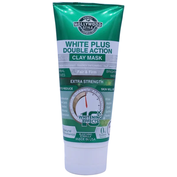 HOLLYWOOD STYLE White Plus Double action Clay Mask