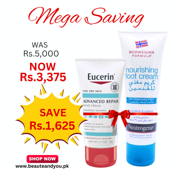 Eucerin Advanced Repair Hand Cream & Neutrogena Nourishing Foot Cream